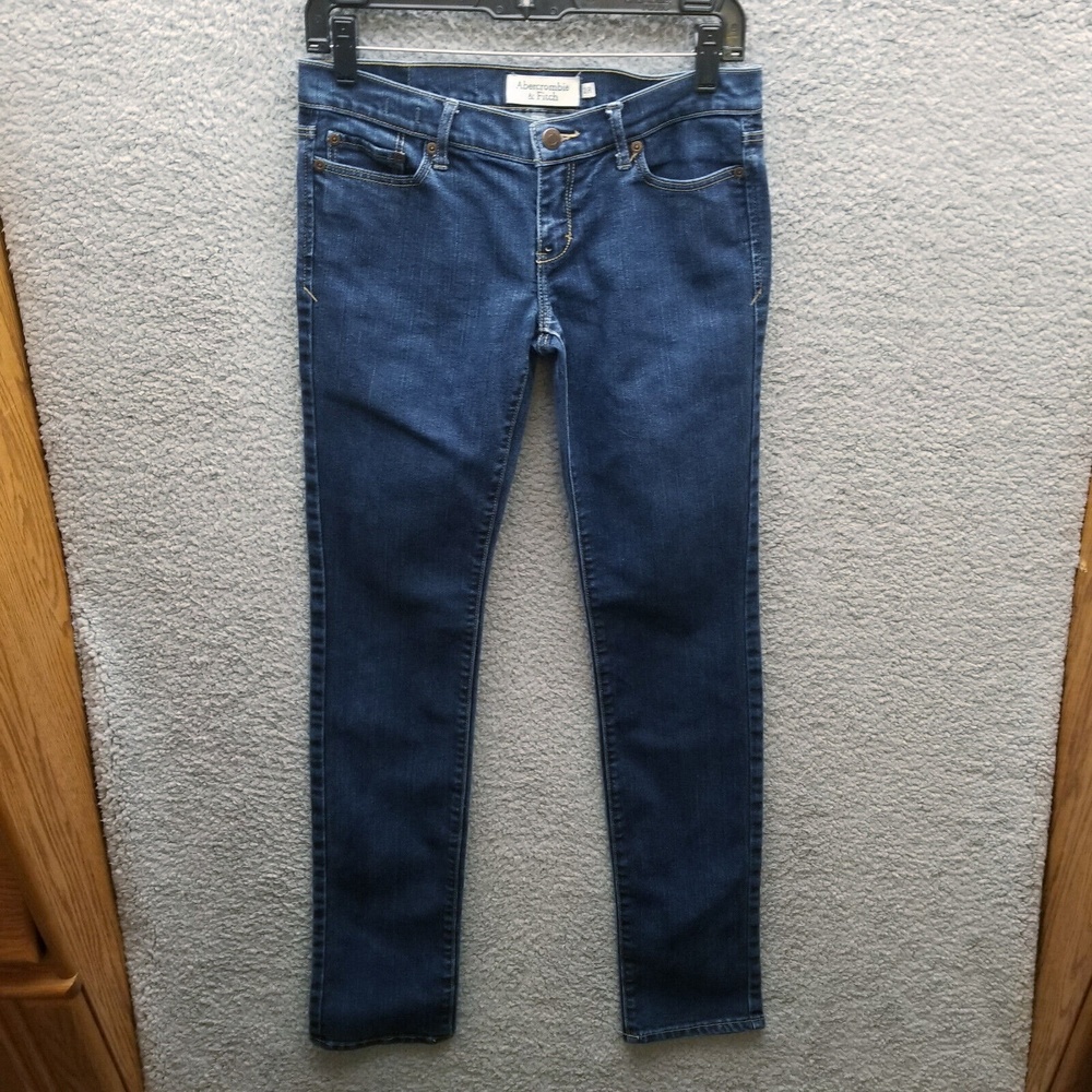 Abercrombie & Fitch Women's 2R Erin Blue Straight Jeans 30.5" 31.75" 6.5"